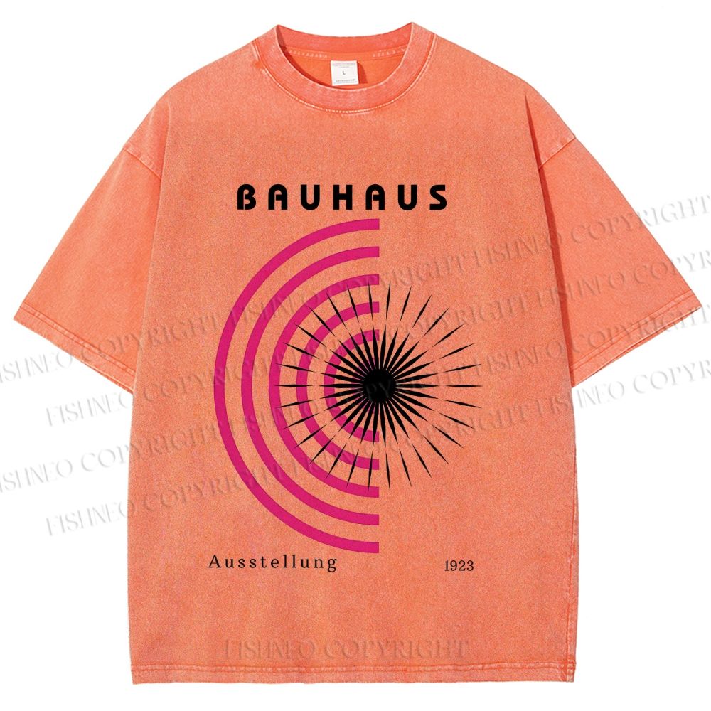 Unisex Bauhaus Geometry Exhibition Printed Washed Tee