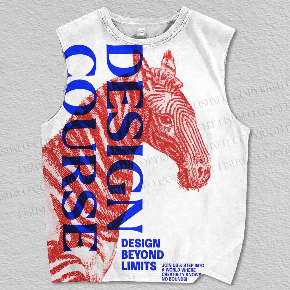 Unisex Design Beyond Limits Zebra Printed Tank Top