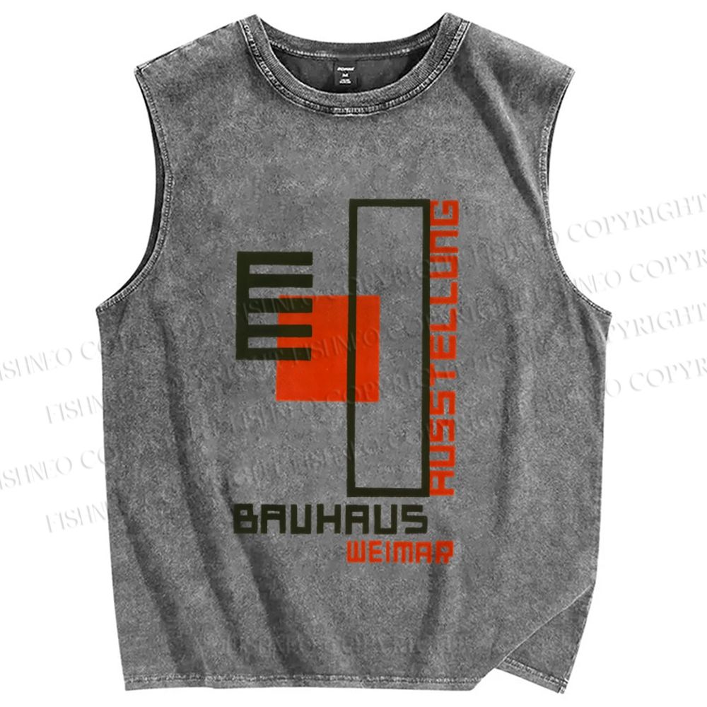 Unisex Bauhaus Weimar Printed Washed Tank Top