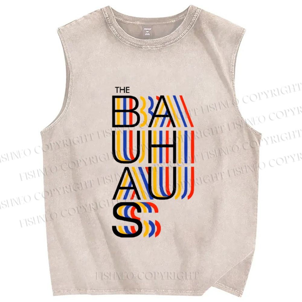 Unisex Bauhaus Printed Washed Tank Top