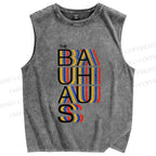 Unisex Bauhaus Printed Washed Tank Top