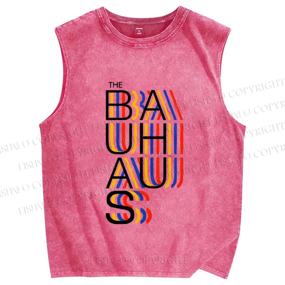 Unisex Bauhaus Printed Washed Tank Top
