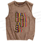 Unisex Bauhaus Printed Washed Tank Top