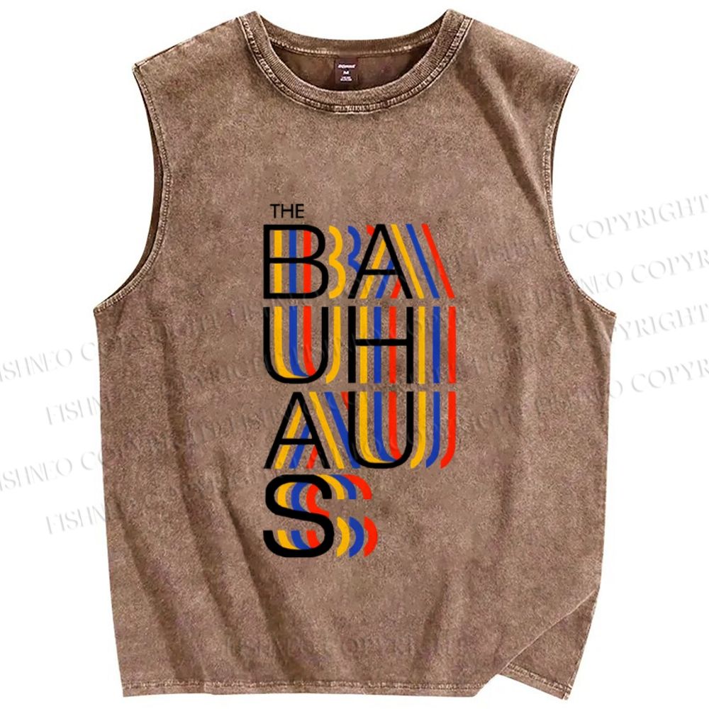 Unisex Bauhaus Printed Washed Tank Top