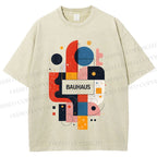 Unisex Bauhaus Geometry Printed Washed Tee