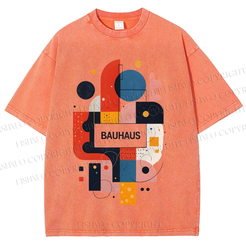 Unisex Bauhaus Geometry Printed Washed Tee