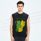 Unisex I am Perfect Frog Printed Washed Tank Top