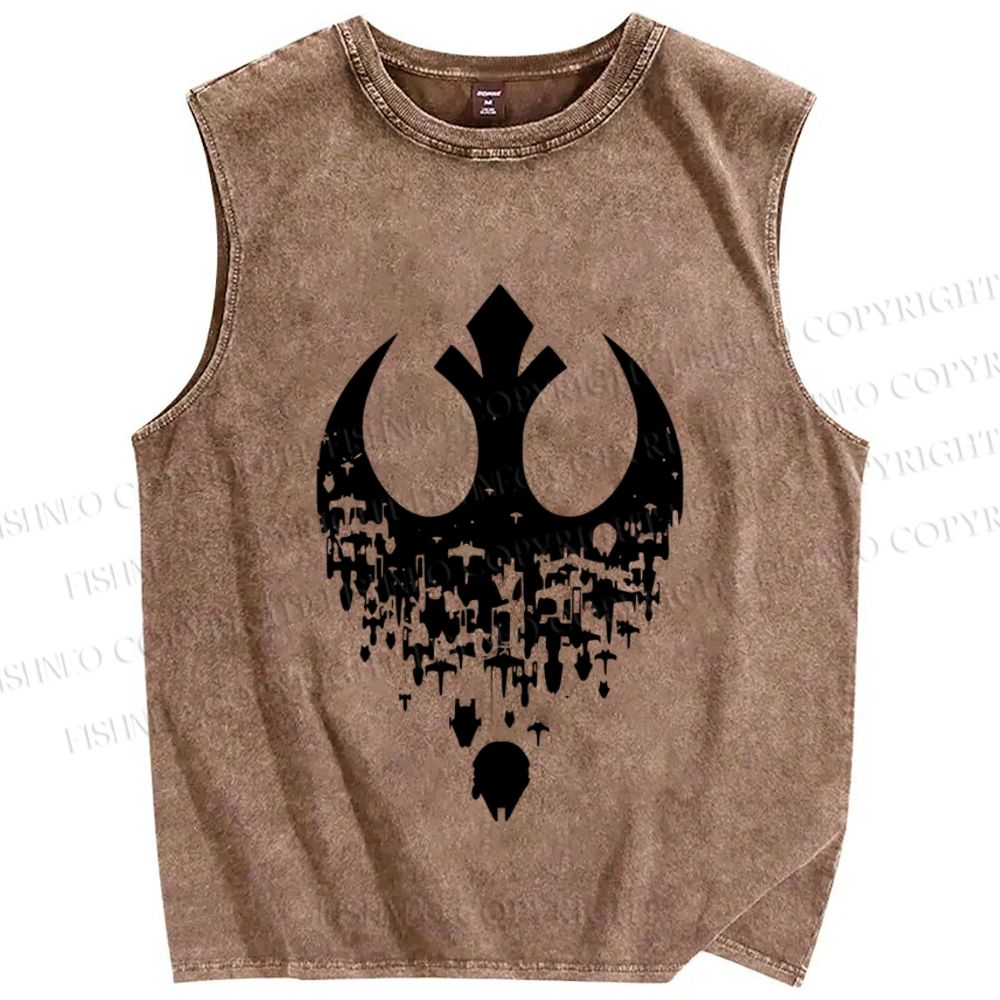 Unisex Star Wars Printed Washed Tank Top