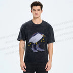 Unisex Funny Bird Wear Shoes Printed Washed Tee