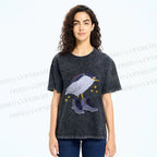 Unisex Funny Bird Wear Shoes Printed Washed Tee