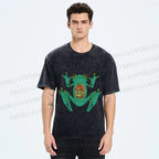 Unisex Frog Printed Washed Tee