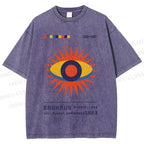 Unisex Bauhaus Geometric Eyes Printed Washed Tee