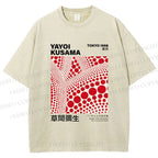 Unisex Yayoi Kusama Polka Dot Printed Washed Tee