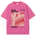 Unisex Yayoi Kusama Polka Dot Printed Washed Tee