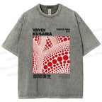 Unisex Yayoi Kusama Polka Dot Printed Washed Tee