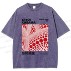 Unisex Yayoi Kusama Polka Dot Printed Washed Tee