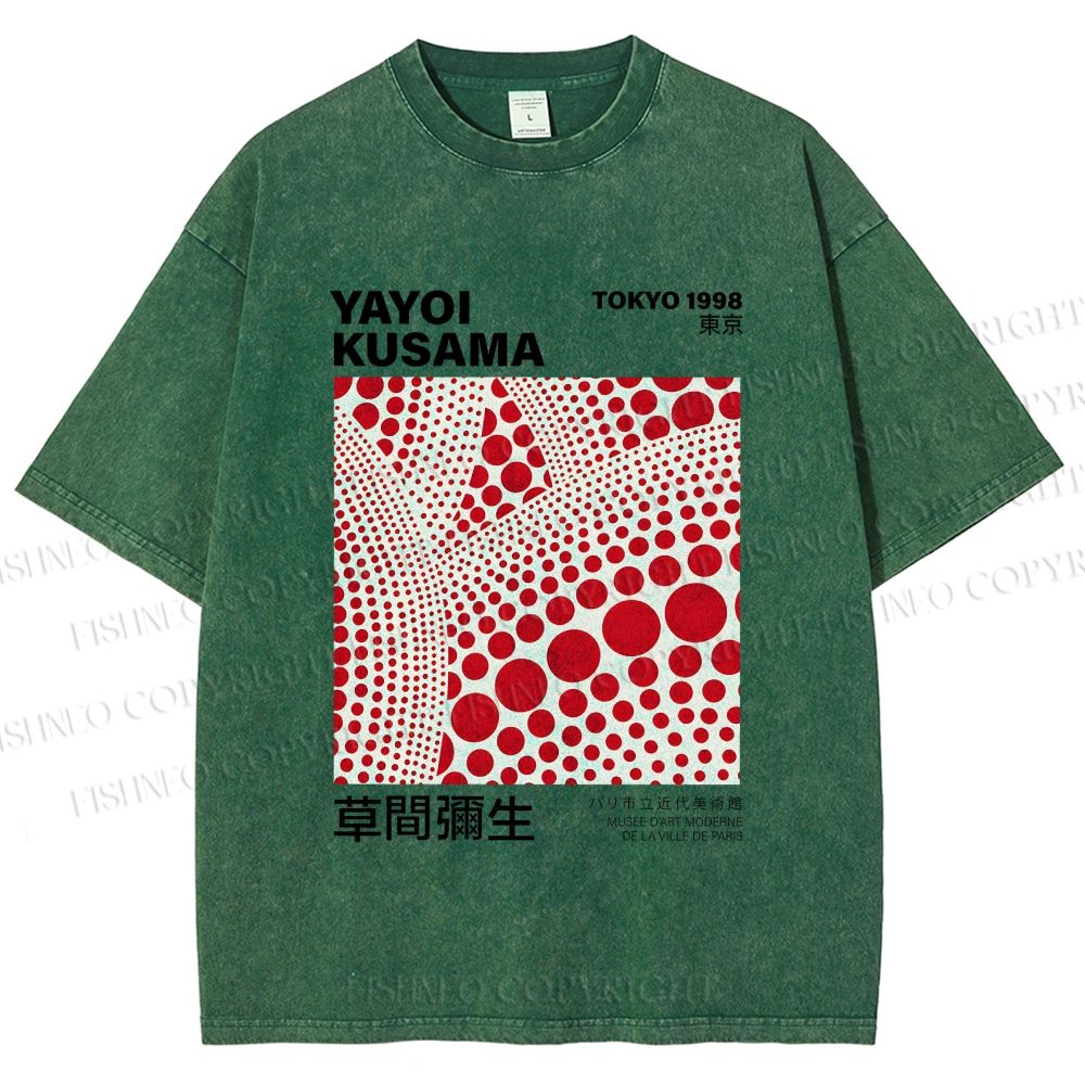 Unisex Yayoi Kusama Polka Dot Printed Washed Tee