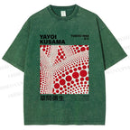 Unisex Yayoi Kusama Polka Dot Printed Washed Tee
