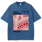 Unisex Yayoi Kusama Polka Dot Printed Washed Tee