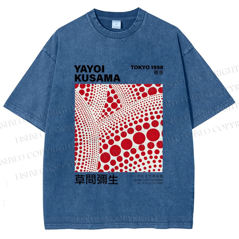Unisex Yayoi Kusama Polka Dot Printed Washed Tee