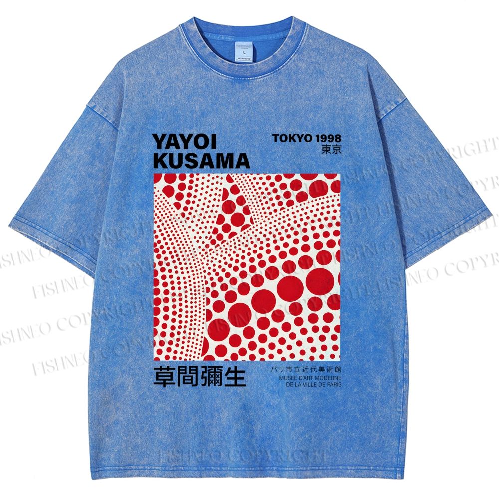 Unisex Yayoi Kusama Polka Dot Printed Washed Tee