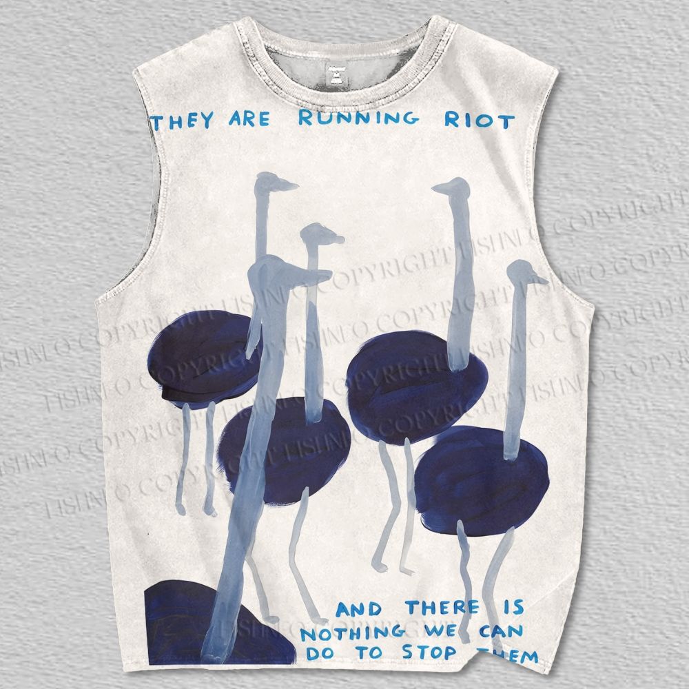 Unisex Ostrich Printed Tank Top