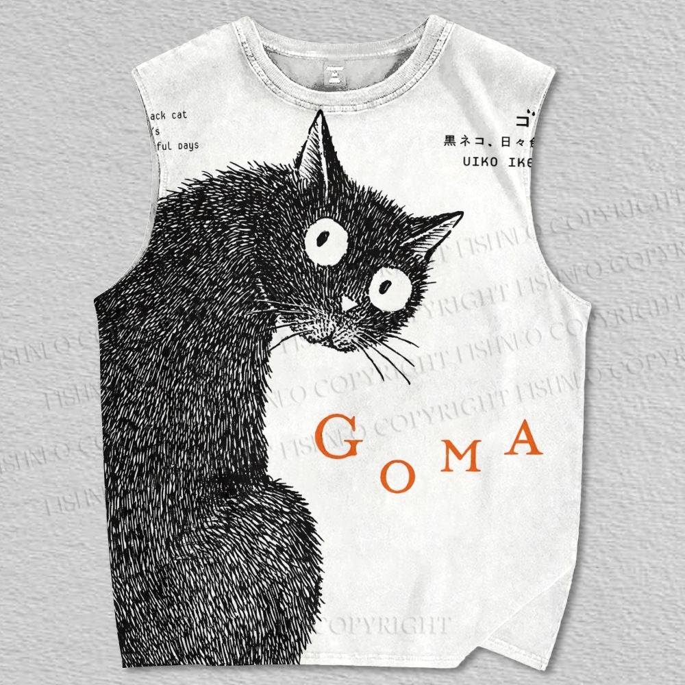 Unisex Cat Printed Tank Top