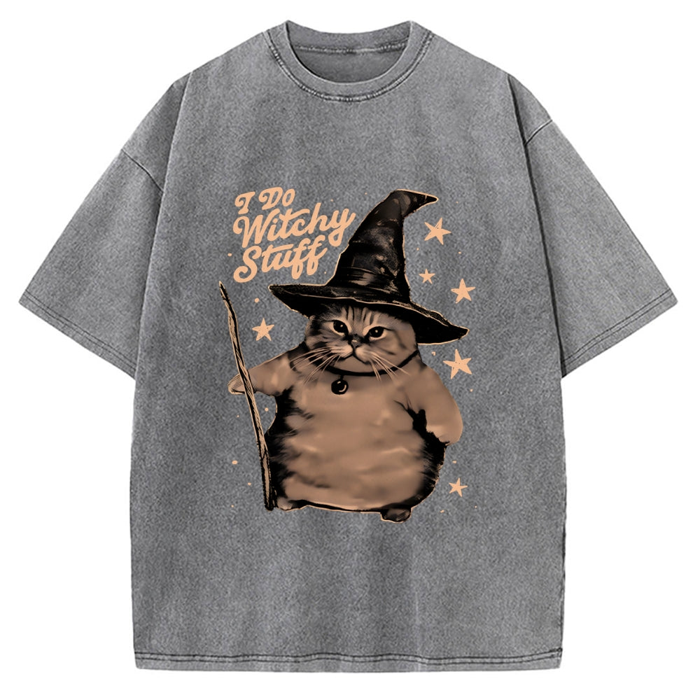 Unisex I Do Witchy Stuff Vintage Washed T-shirt