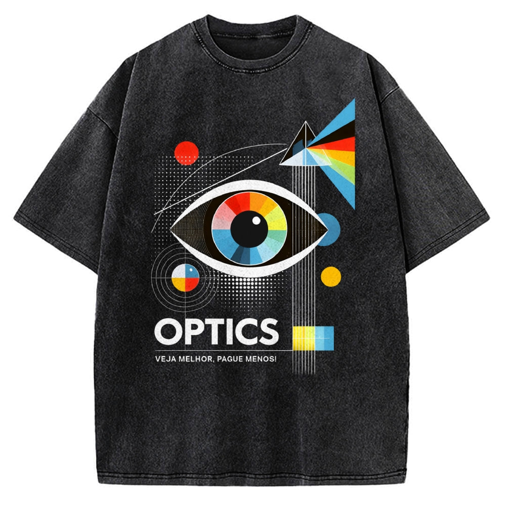 Unisex Optics In Abstract Art Vintage Washed T-shirt