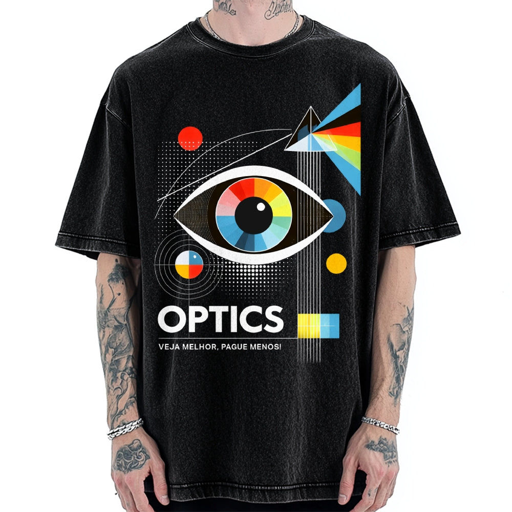 Unisex Optics In Abstract Art Vintage Washed T-shirt