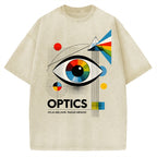 Unisex Optics In Abstract Art Vintage Washed T-shirt
