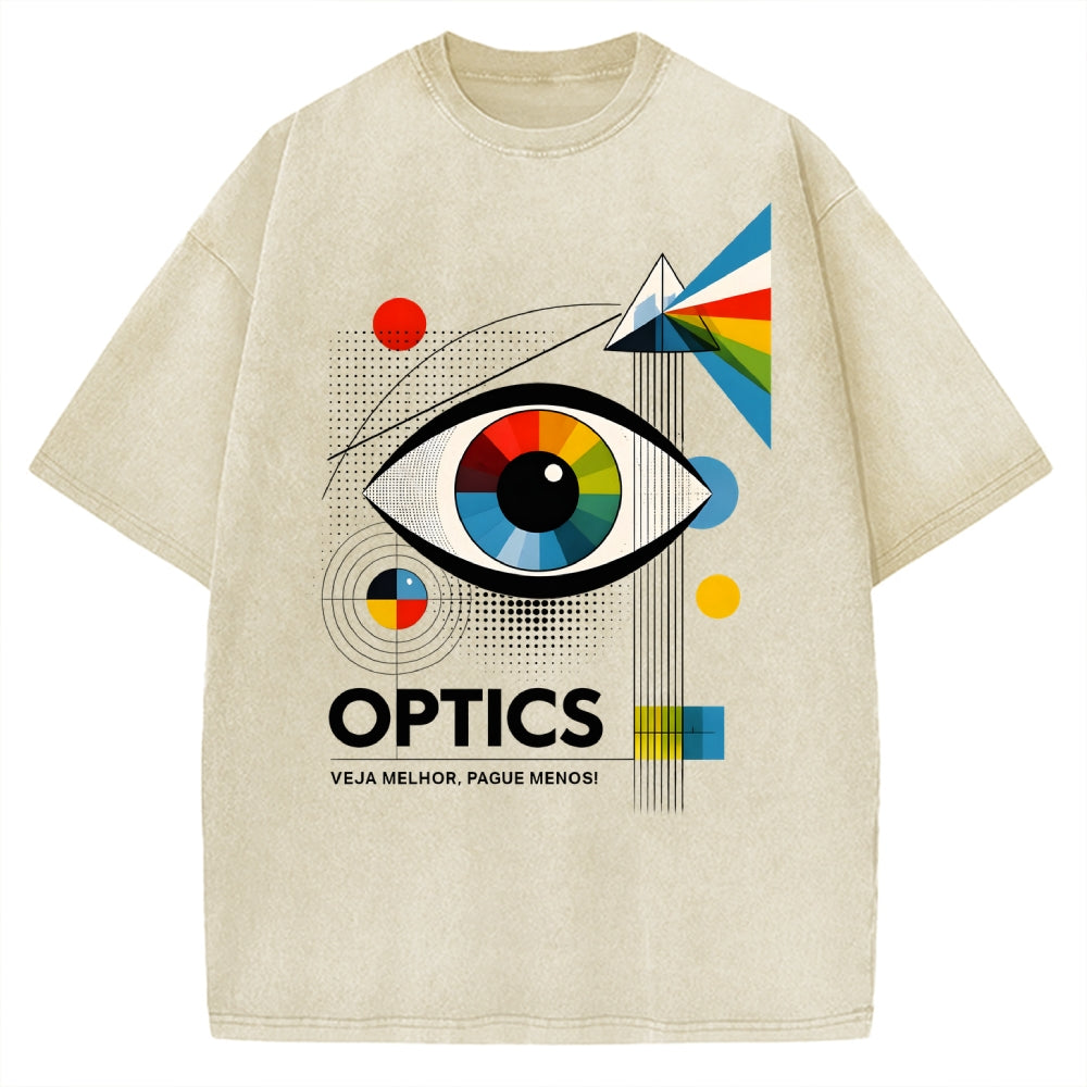 Unisex Optics In Abstract Art Vintage Washed T-shirt