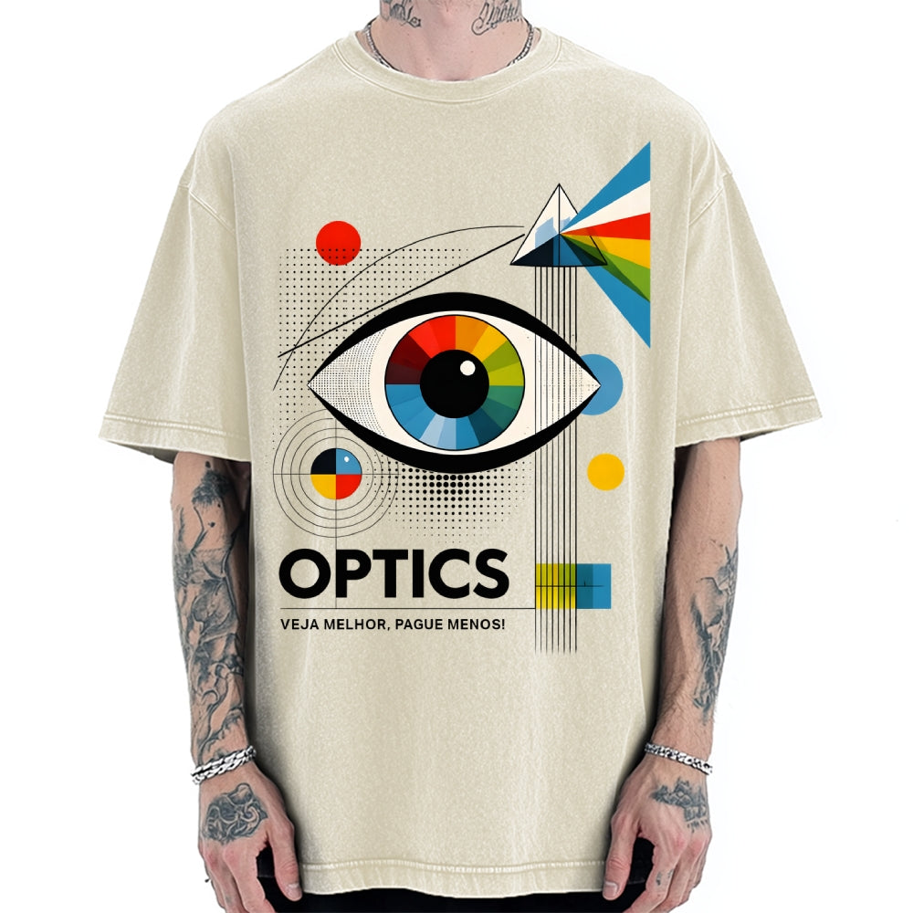 Unisex Optics In Abstract Art Vintage Washed T-shirt