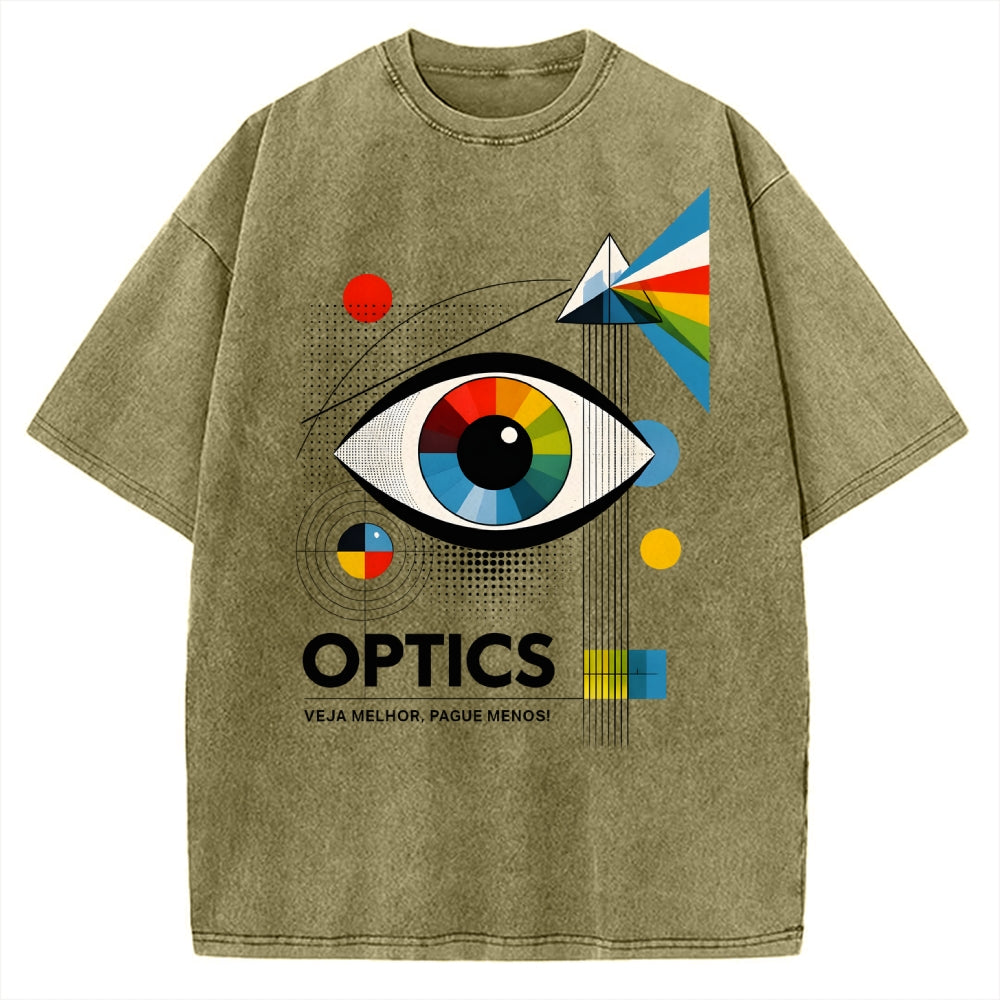 Unisex Optics In Abstract Art Vintage Washed T-shirt