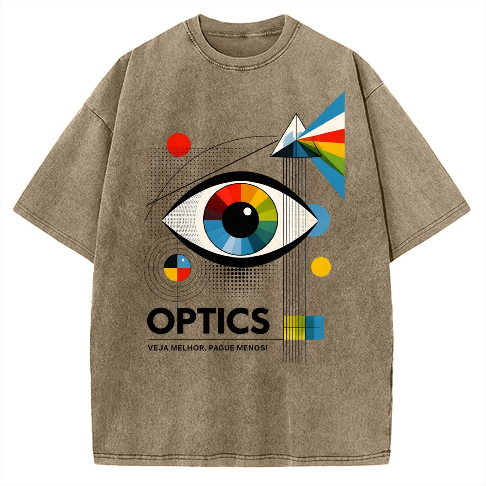 Unisex Optics In Abstract Art Vintage Washed T-shirt