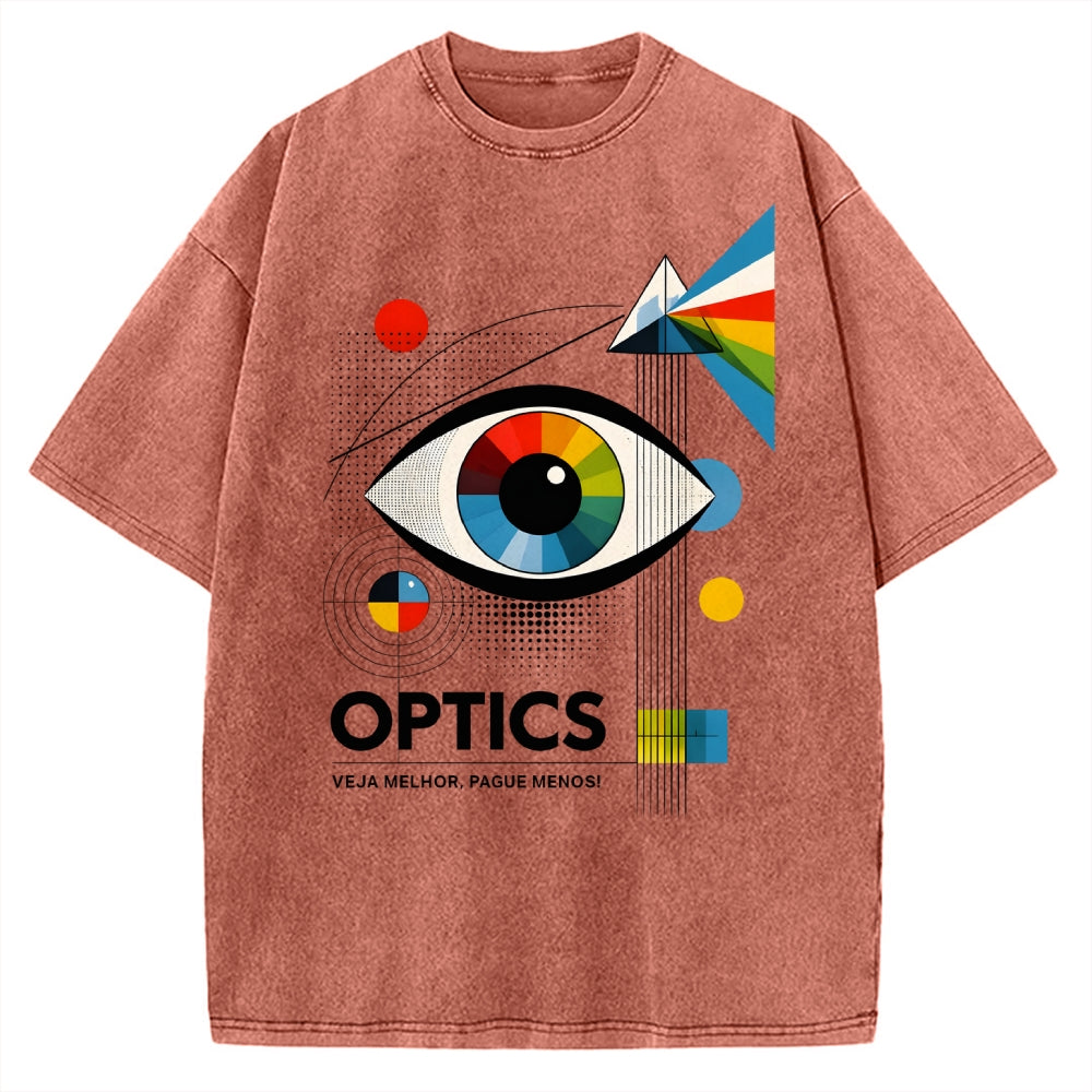 Unisex Optics In Abstract Art Vintage Washed T-shirt