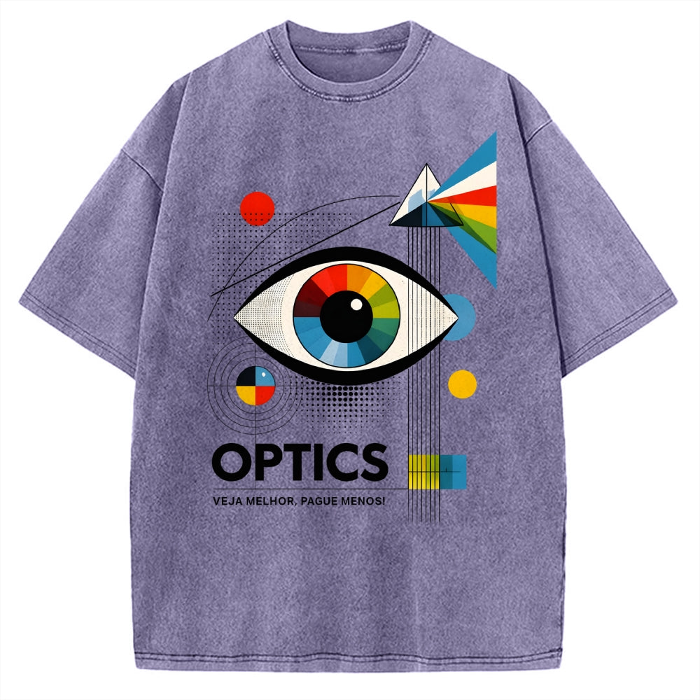 Unisex Optics In Abstract Art Vintage Washed T-shirt
