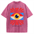 Unisex Bauhaus Abstract Eye Printed Washed Tee