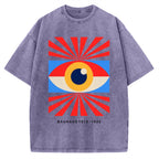 Unisex Bauhaus Abstract Eye Printed Washed Tee