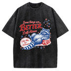 Unisex Raccoon Some Things Are Better Left Alone Vintage Washed T-shirt