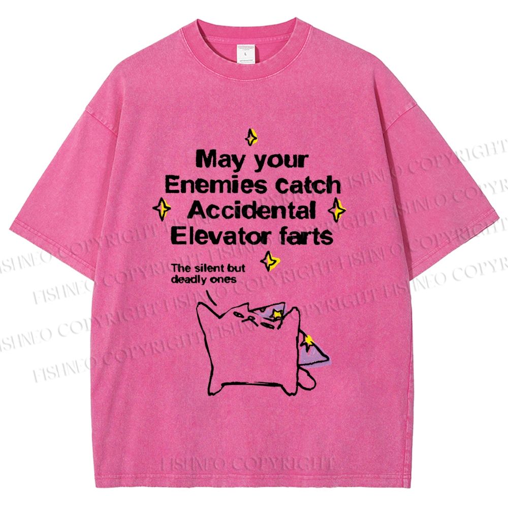 Unisex Your enemies catch silent but deadly farts Cat Printed Washed Tee