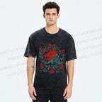 Unisex Wolf Grandma Printed Washed Tee