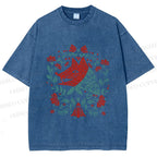 Unisex Wolf Grandma Printed Washed Tee