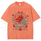 Unisex Wolf Grandma Printed Washed Tee