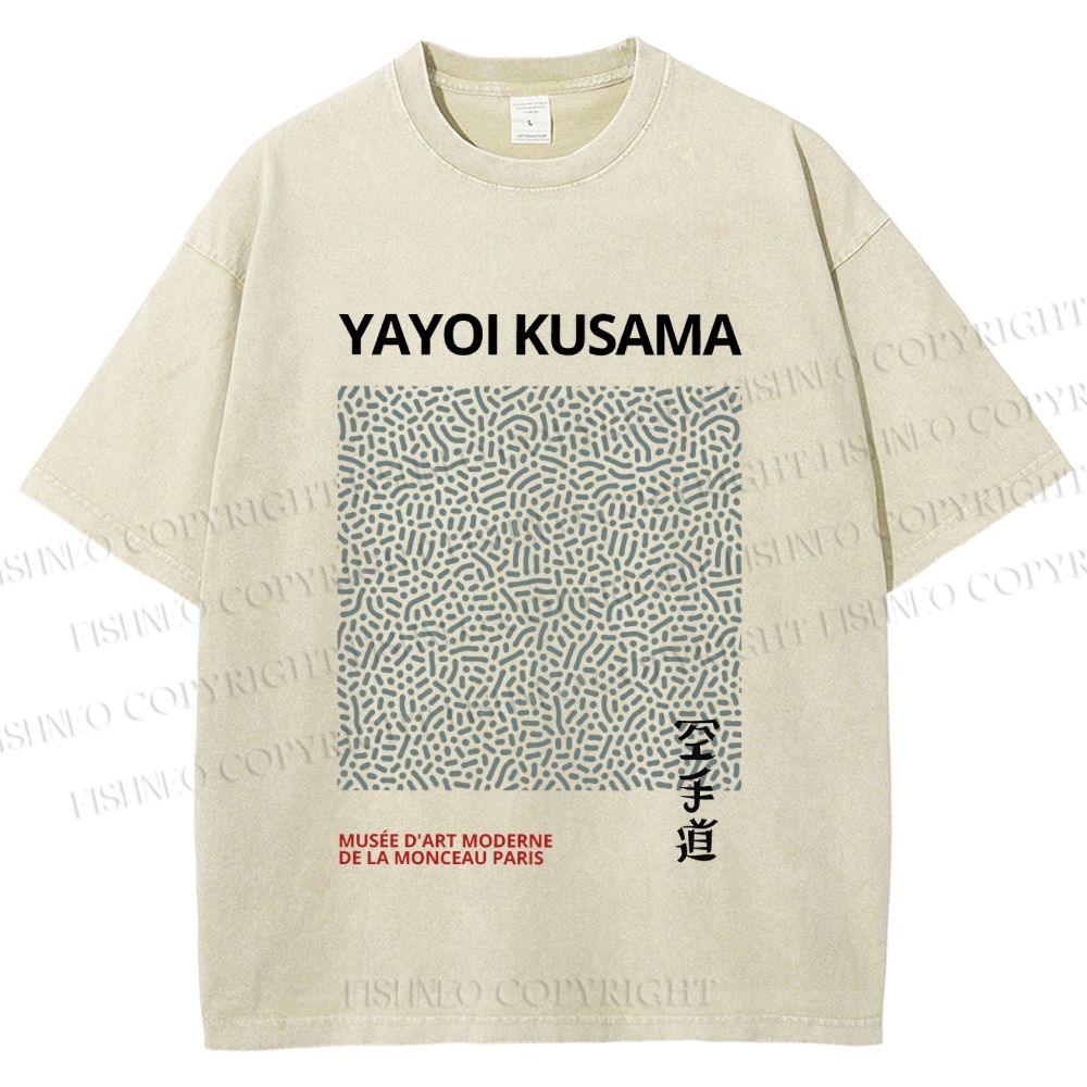 Unisex Yayoi Kusama Dots Printed Washed Tee