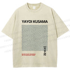 Unisex Yayoi Kusama Dots Printed Washed Tee
