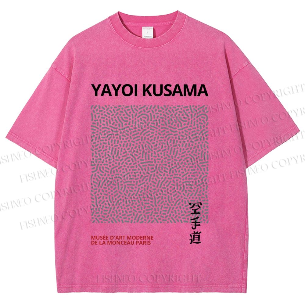Unisex Yayoi Kusama Dots Printed Washed Tee