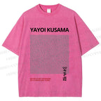 Unisex Yayoi Kusama Dots Printed Washed Tee