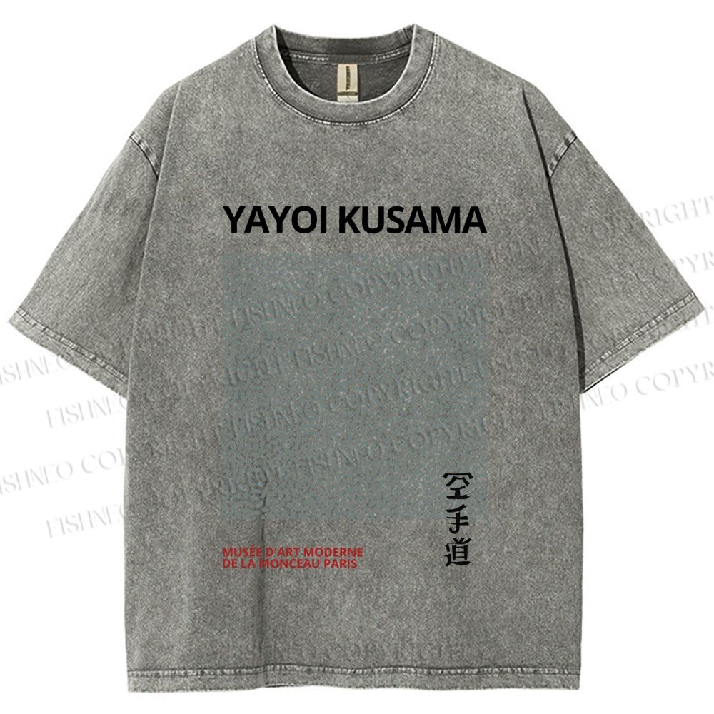 Unisex Yayoi Kusama Dots Printed Washed Tee
