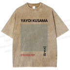 Unisex Yayoi Kusama Dots Printed Washed Tee